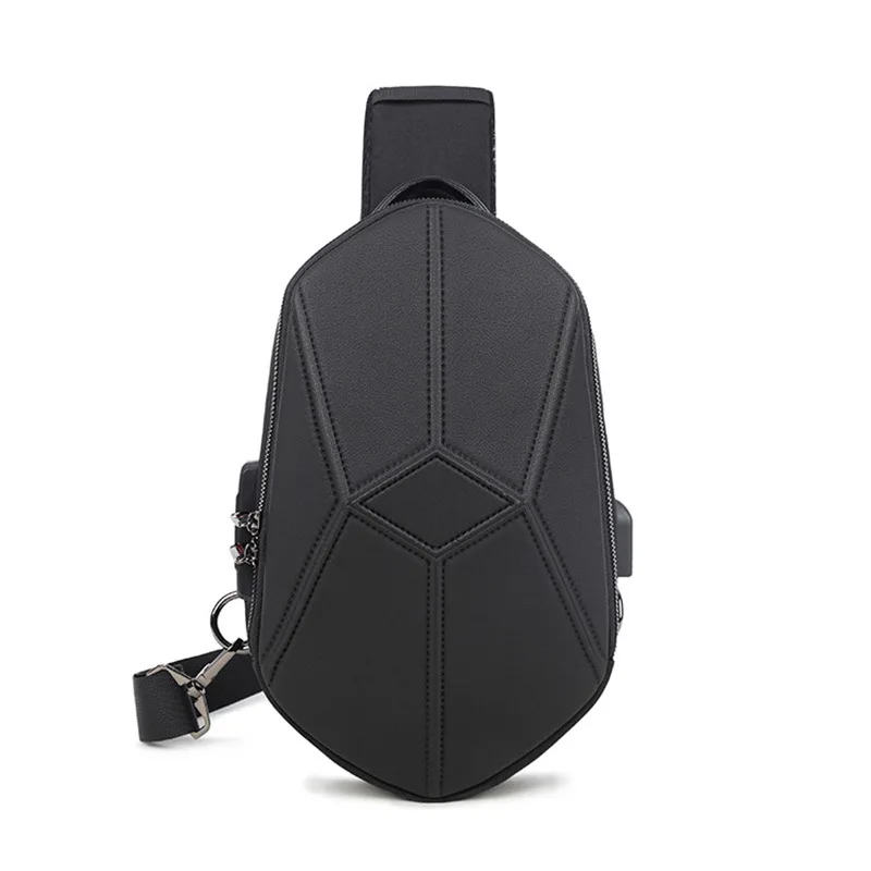 

Outdoor chest bag Men's casual shoulder bag Diamond geometric stitching waterproof and anti-theft crossbody bag