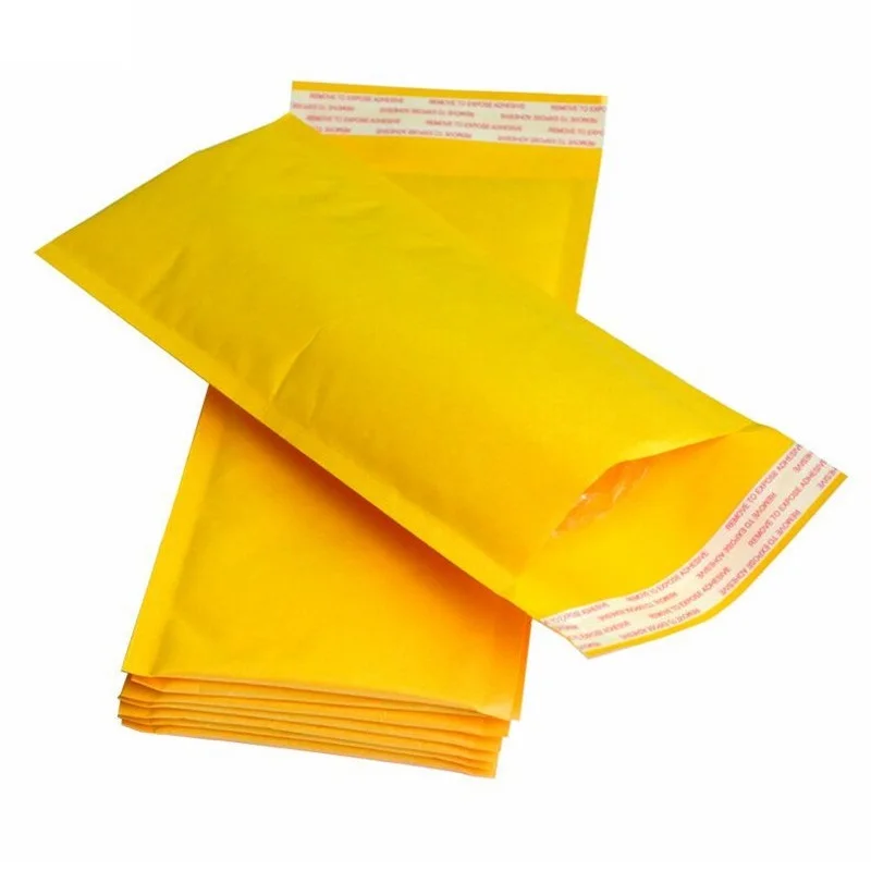 20Pcs/Lot Long Style Kraft Paper Packaging Bubble Mailer Bags  Padded Shipping Envelope With Bubble Mailing Bag