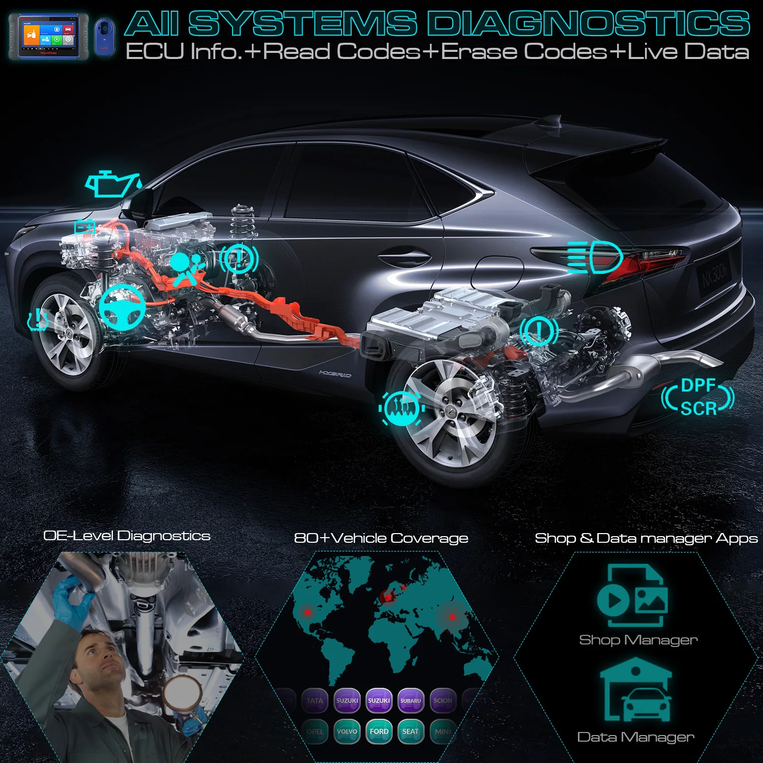 Autel MaxiIM IM508 ключевой программируемый сканер OBD2 IMMO ECU с OE уровнем все системы