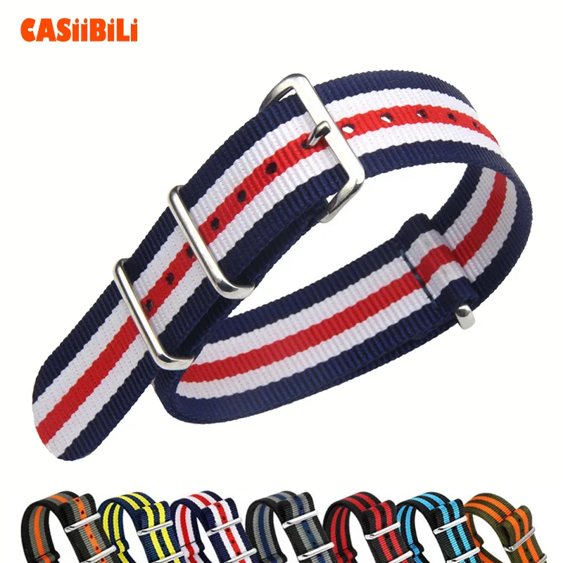D образная Пряжка ремень NATO нейлон перлон полоса тройной цвет 18 20 22 24 мм ширина