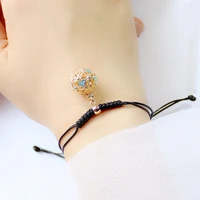 new exquisite essential oil diffuser aromatherapy bracelet cloisonne lotus open perfume locket bangle handmade braided jewelry