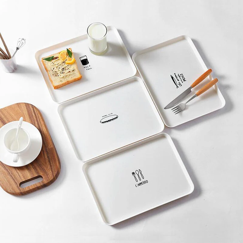 Пластиковый поднос для завтрака в скандинавском стиле еда фруктовый десерт