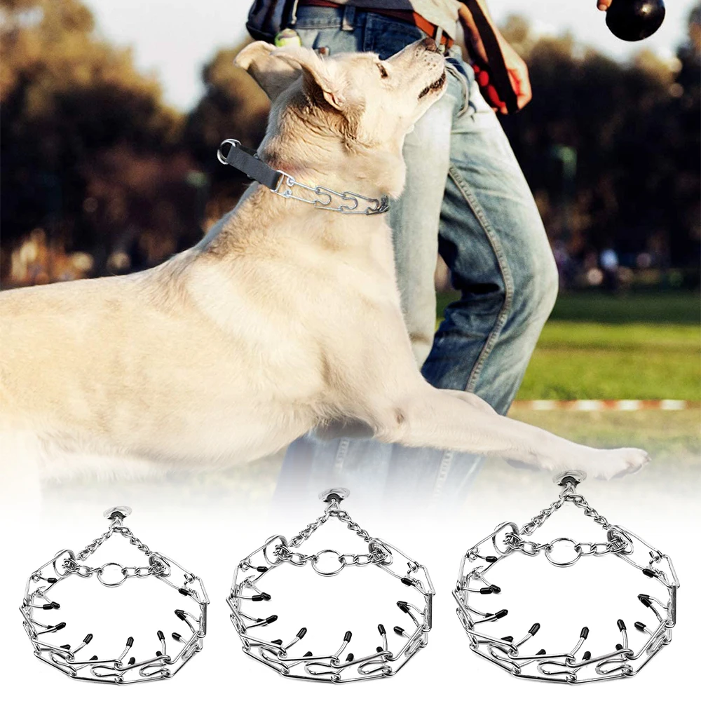 

3 Sizes Training Metal Collar Dog Chain Obedience Easy Walking Command Correction Choker Stop Pulling Pet Supplies Personalized