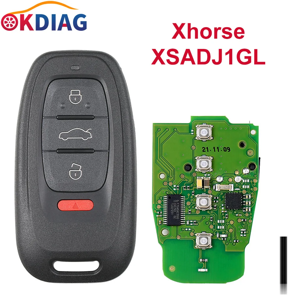 Xhorse XSADJ1GL VVDI 754J смарт-ключ для Audi 315 МГц A6L Q5 A4L A8L с корпусом ключа работает Key Tool Plus
