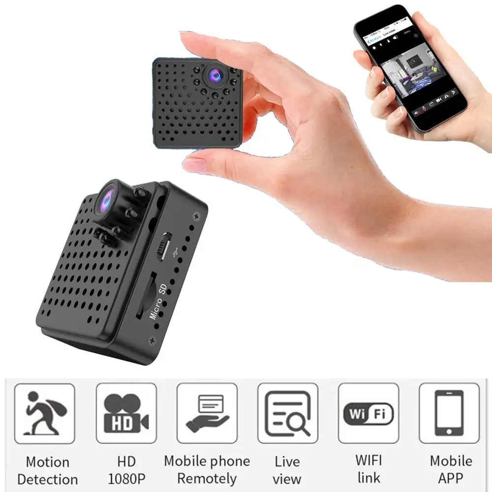 Беспроводная мини камера видеонаблюдения для дома с Wi Fi IP 4K HD домашних животных