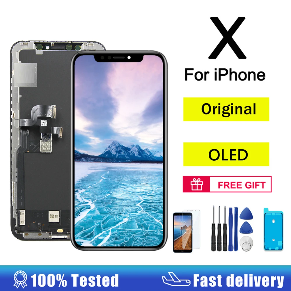 

Оригинальный OLED ЖК-экран для IPhone X, 3D сенсорный ЖК-дисплей Pantalla, дигитайзер в сборе для IPhone XS, XR, 11 Pro, XS Max, дисплей