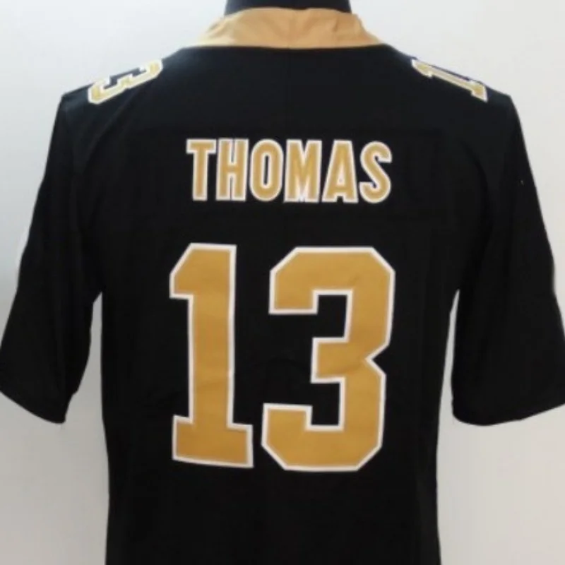 

American Stitch Thomas 13 Black And White Embroidery Saints Football Jersey For Mens S,M,L,XL,XXL,XXXL