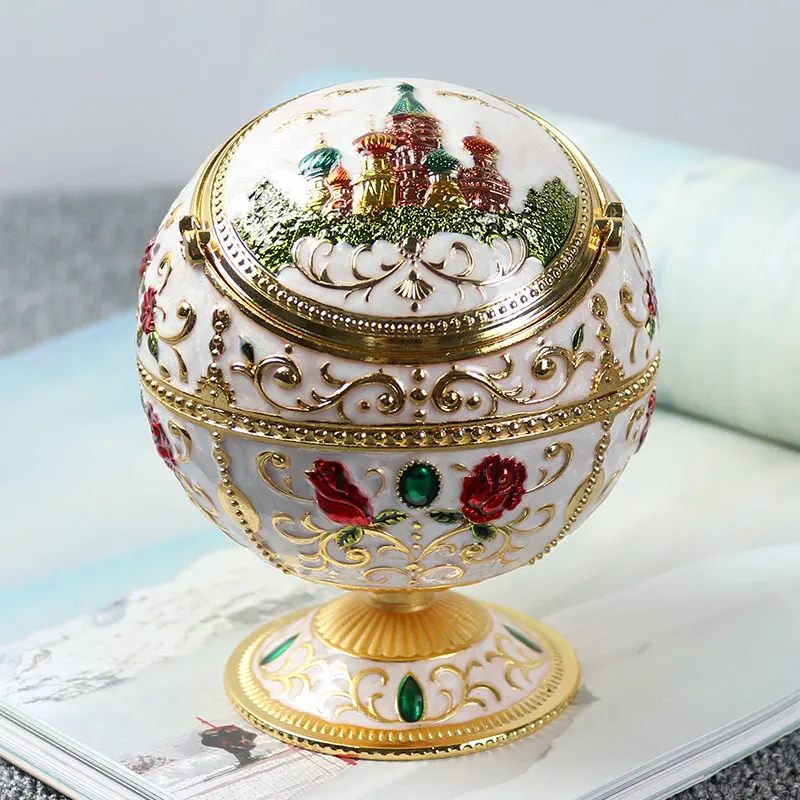 

Пепельница с крышкой, многофункциональная пепельница с круглым узором в стиле ретро, с рисунком дракона, для дома и комнаты, пепельница для ...