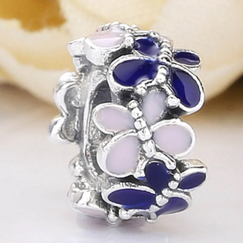 

New 925 Sterling Silver Charm Mix Enamel Butterfly Arrangement Spacer Bead Fit Original Bracelet Necklace DIY Jewelry