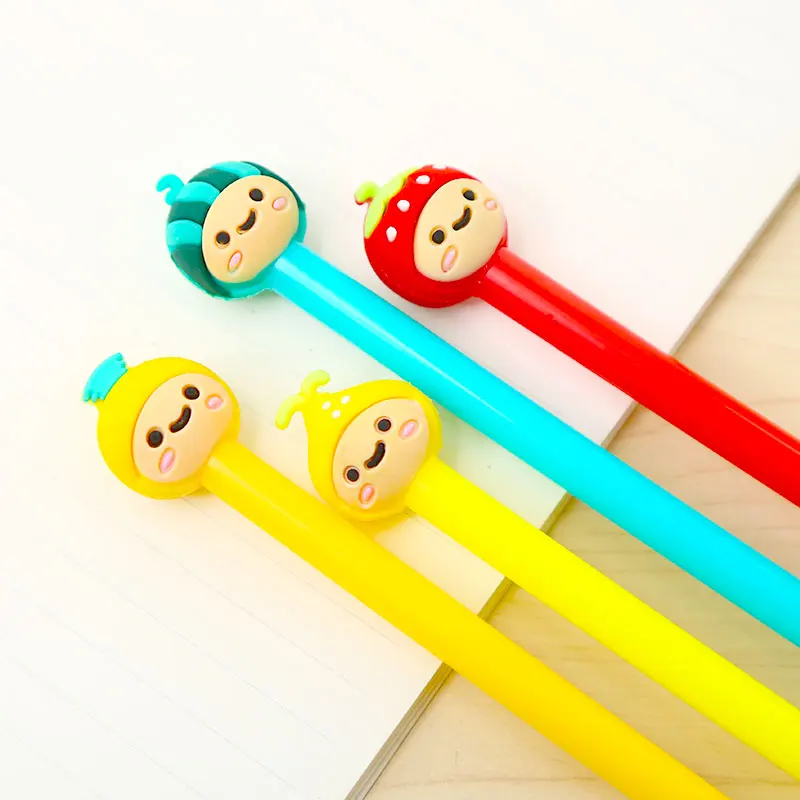 12 шт. Милая фруктовая гелевая ручка 0 5 мм Детские канцелярские материалы офисные