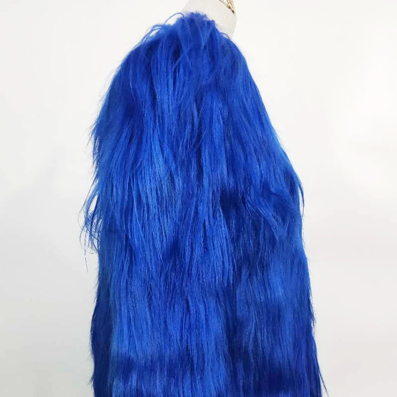 Low-priced clearance sale 90 cm length real sheepskin coat warm sexy fur coat model catwalk gold goatskin leather production