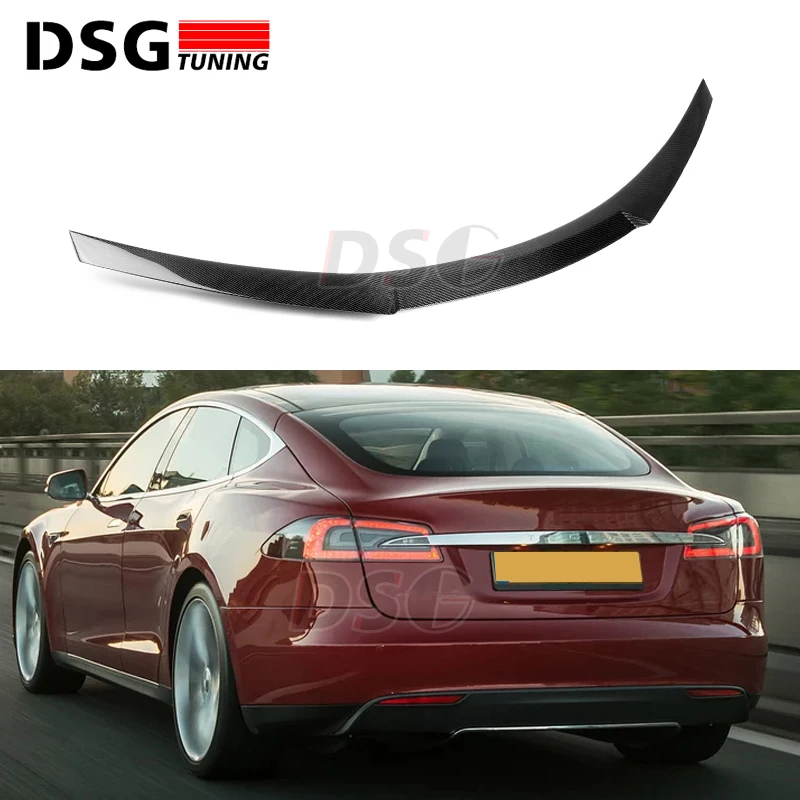 Задний спойлер для Tesla Model S 4 Door Sedan крылья багажника из углеродного волокна 2012 2017