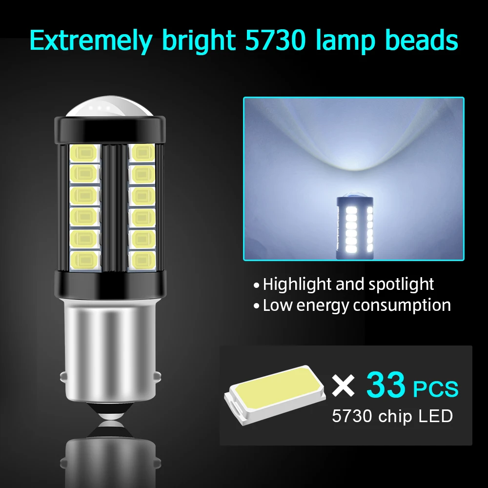 2X P21W светодиодный PY21W BAYU15S BA15S T20 W21/5 Вт для LADA DRL P21/5 1800LM автомобильный светильник