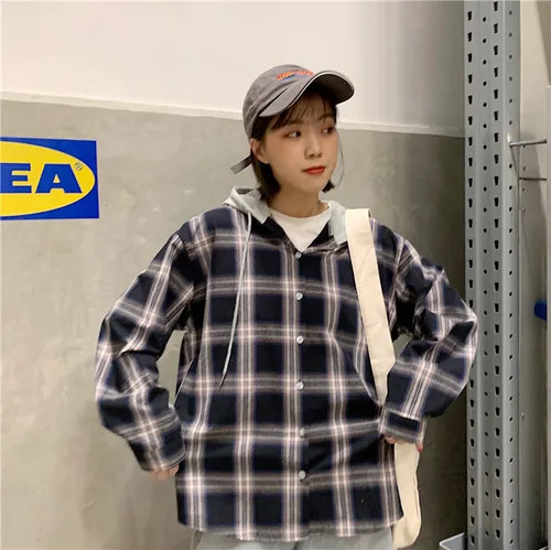 Простая Классическая клетчатая базовая одежда с капюшоном Лидер продаж