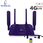 Wi-Fi-роутер BaiBiaoDa 3G 4G с поддержкой сим-карты, 4 антенны 5 дБи, 2,4 ГГц, Мбитс, беспроводной модем, 4g, LTE-роутер, Мобильная точка доступа