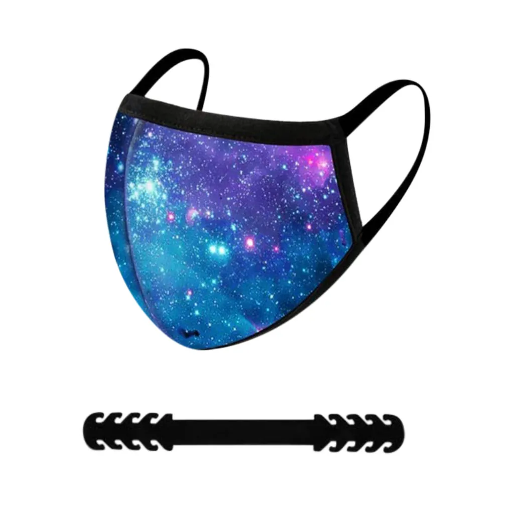 

1PC Mask Starry Sky Galaxy Printed Face Mask Adult Unisex Outdoor Protective Cotton Mask WIth 1 Adjustment Extended Buckle