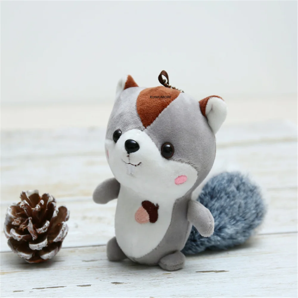 Новый дизайн белка в 3 цветах мягкая плюшевая игрушка брелок плюшевые игрушки