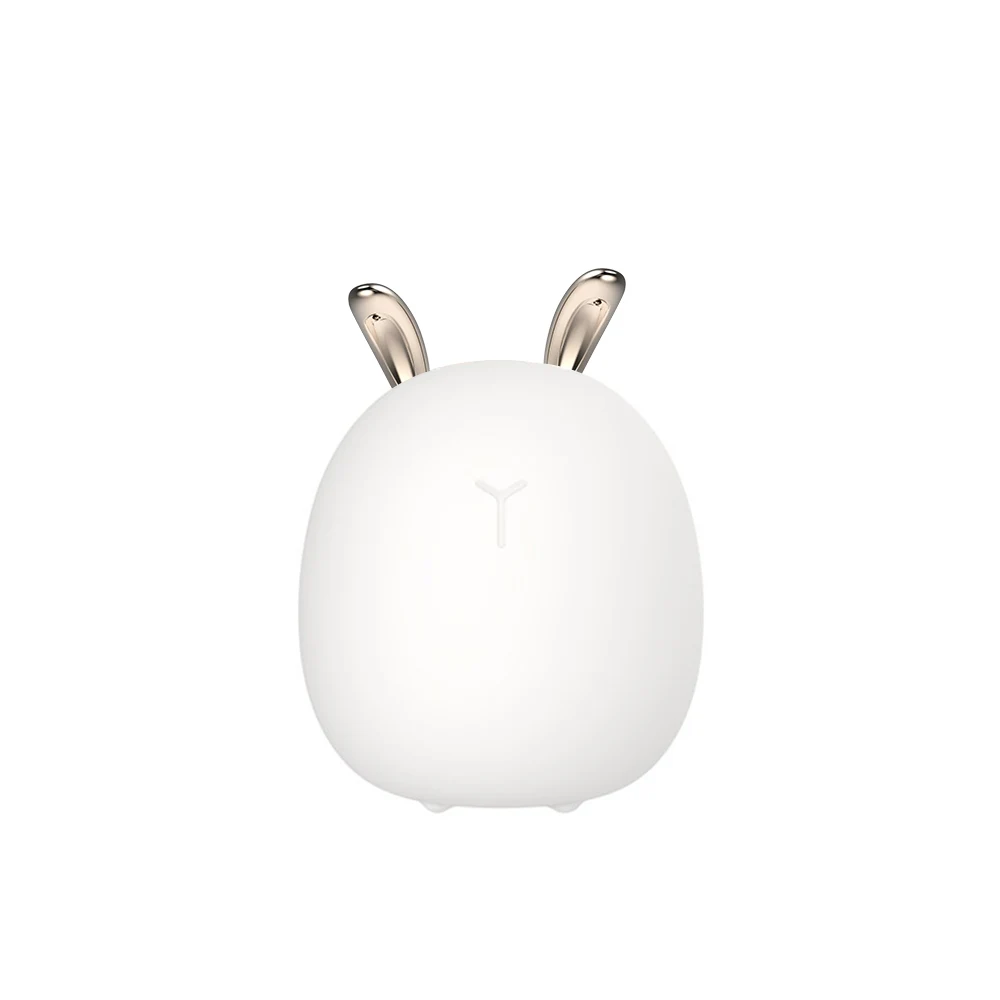 Rabbit Светодиодный ночник с регулируемой яркостью, силиконовый мультяшный светильник с животными, USB, Перезаряжаемый для детей, подарок для малышей, прикроватная тумбочка для спальни, гостиной - Испускаемый цвет: Rabbit