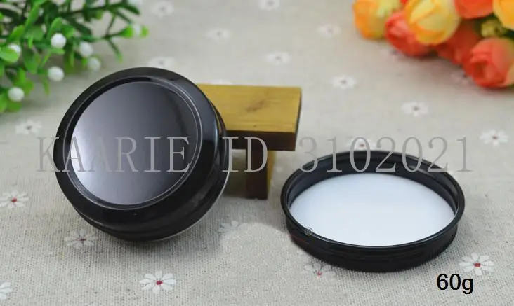 Многоразовые Пустые круглые черные алюминиевые металлические банки с крышками 60