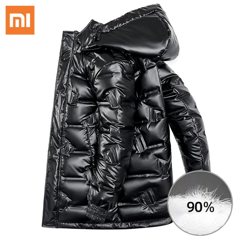 

Xiaomi White Duck Down Jacket man Cold-resistant Clothes Warm Hooded Thick Puffer Jacket Windproof Thermal Winter Jacket