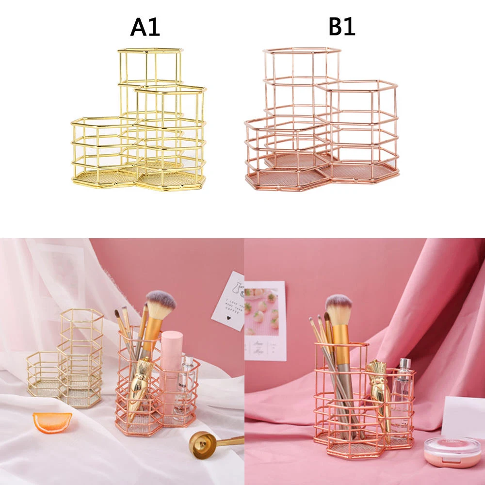 Креативный шестигранный кованый макияж комплект для кисточек держатель