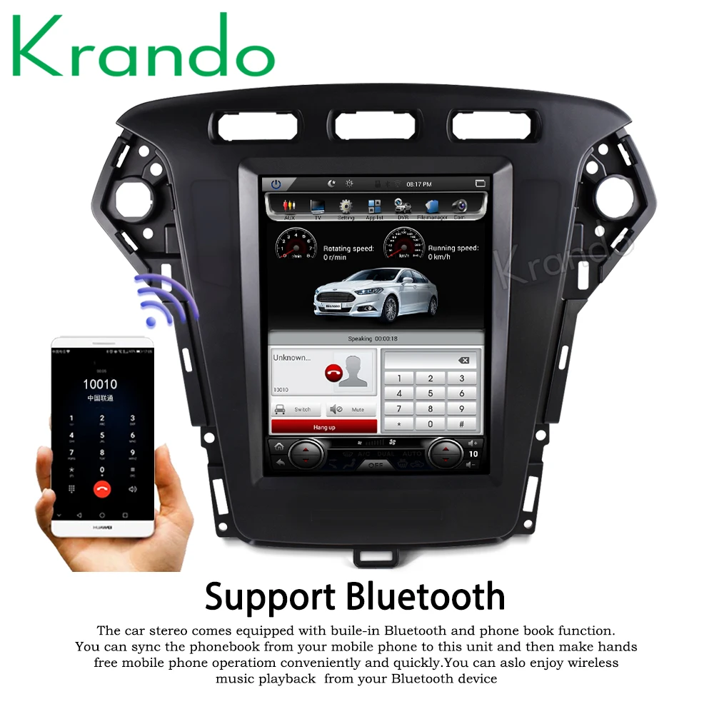 Krando Android 8,1 10," Tesla вертикальный экран для FORD Mondeo 2011-2013 Автомобильная Радио Навигация dvd развлекательная система плеер