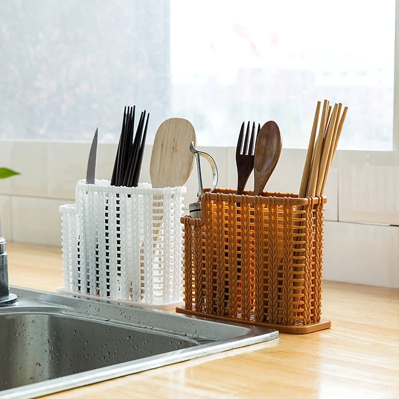 Kitchen Chopsticks Drain Rack Tableware Storage Box Household Multi-Purpose Holder Organizer Purple | Дом и сад