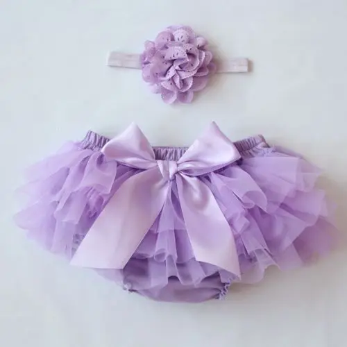 Baby Cotton Chiffon Ruffle Bloomers Toddler Newborn Shorts Baby Summer cute Flower Cover fashion Diaper Clothing - Цвет: Лаванда