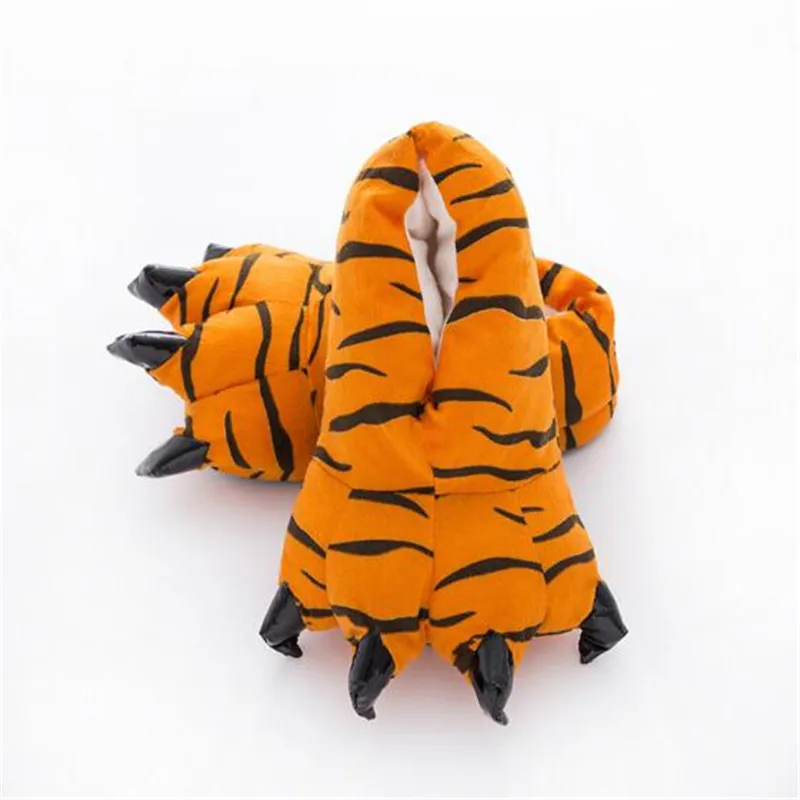 Для мужчин Плюшевые тапочки с милыми героями мультфильмов животными обувь-лапы