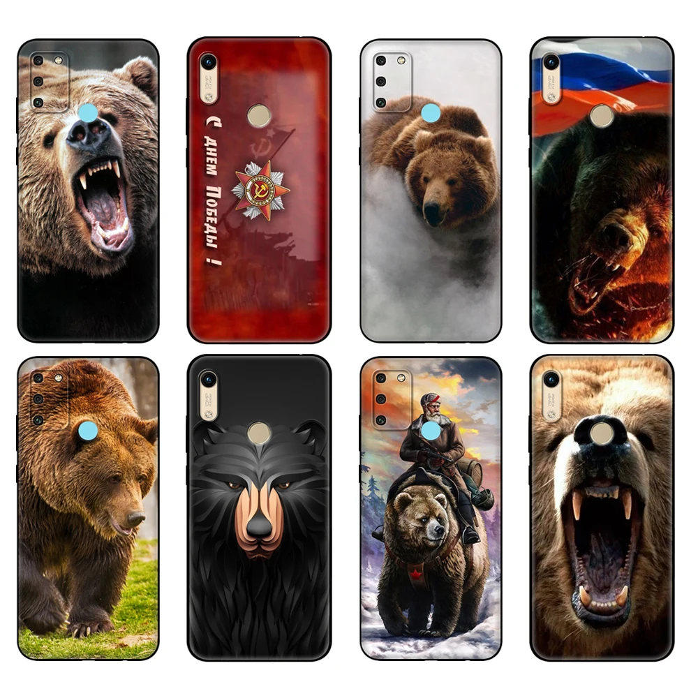 Черный чехол из ТПУ для Huawei Honor 8a Prime 8s 9 Lite honor 9A 9C 9X Premium 9x Pro 9S с флагом России черный