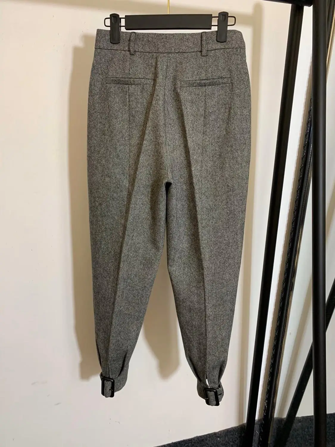 2020 Весенняя новая одежда женские модные серые шерстяные брюки элегантные