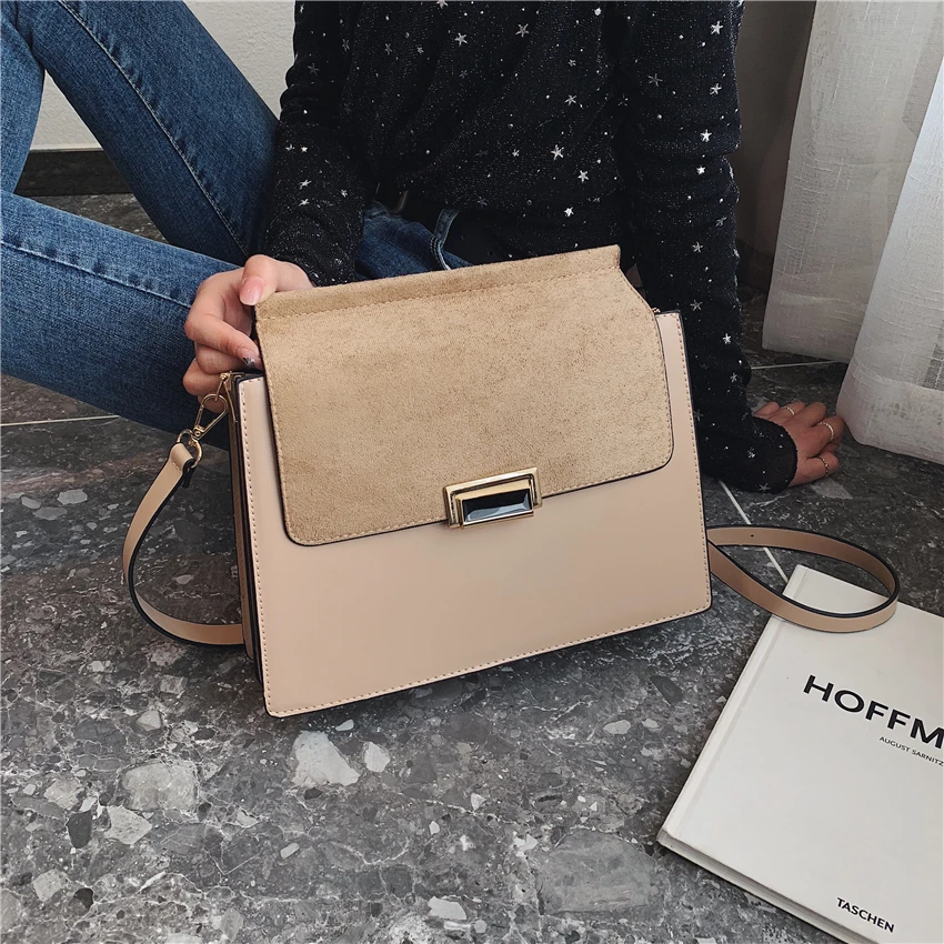 New Fashion Crossbody Bags Over Shoulder Famous Brand Nubuck Leather Handbags Female Large Capacity Messenger Bag Bolsos Mujer