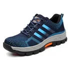 Защитные рабочие ботинки для мужчин, дышащие рабочие ботинки со стальным носком, Нескользящие, безопасные рабочие кроссовки 1, на лето