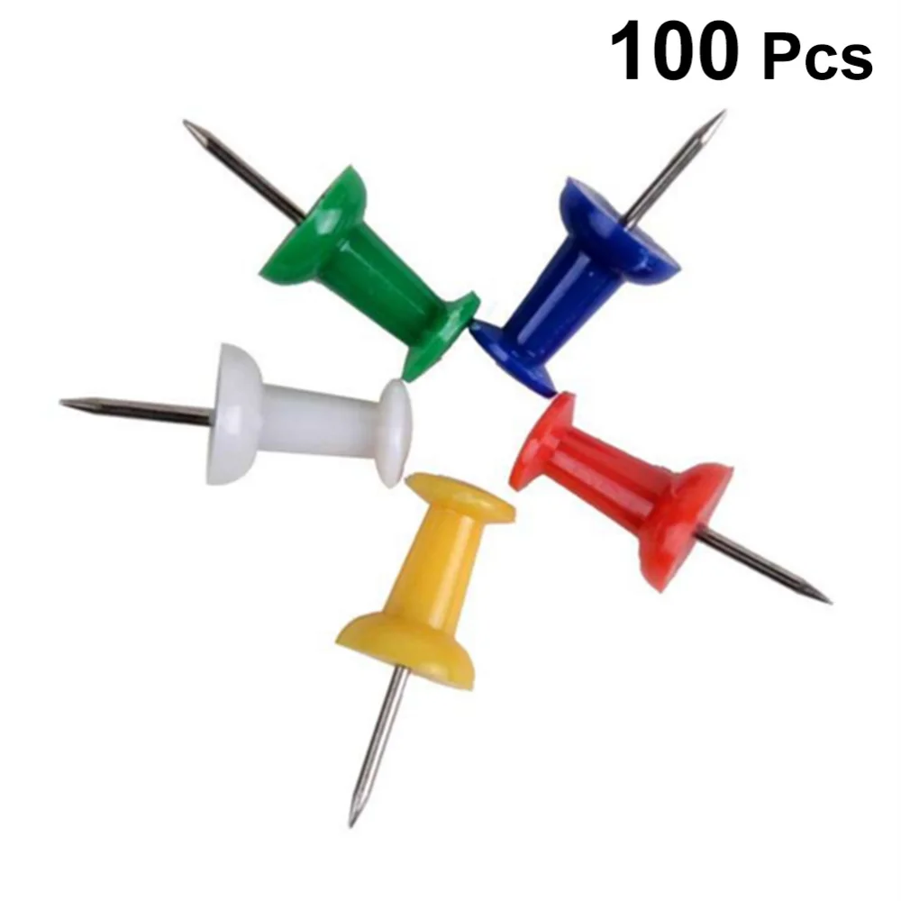 

100 Pcs Pushpin Thumbtack Decorative DIY Tool for School Home Office Wall Maps Photos Bulletin Board (Random Color)