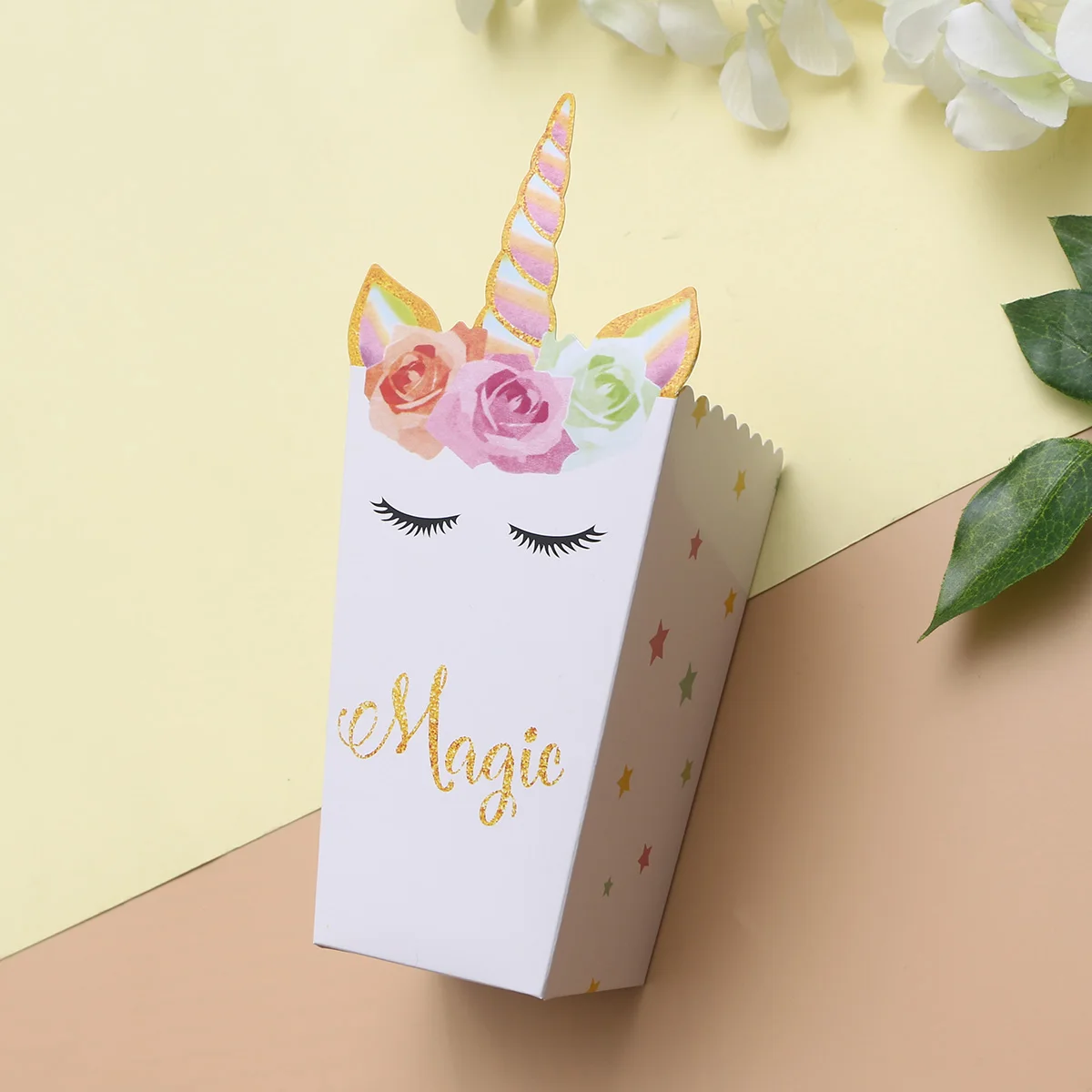 36 шт. мультяшный Радужный Единорог попкорн мешочки принадлежности для праздника