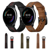 22mm stitching leather strap belt for oneplus watch band for one plus watch replaceable bracelet watchbands