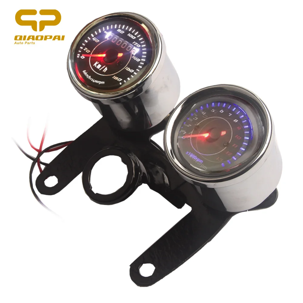 

Motorcycle Speedometer Mechanics Instrument Chrome Electronic Meter Odometer Pointer Digital Instruments Motorcycle Accessories