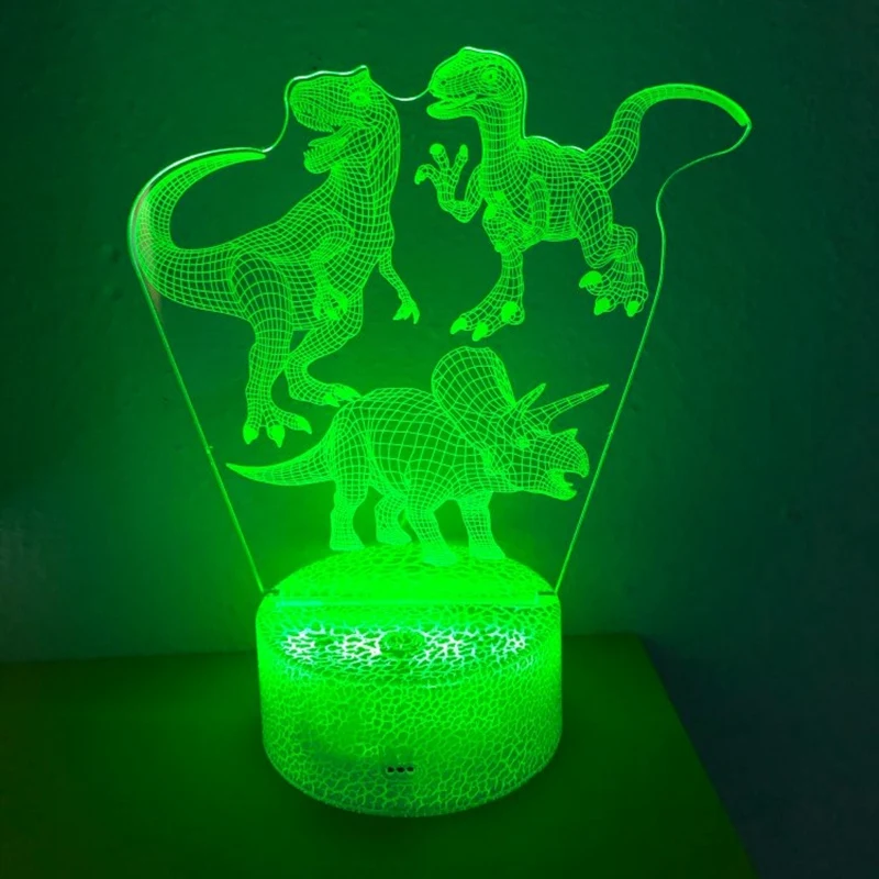 

16 Color Dinosaur LED 3D Night Lights Cartoon Fashion Remote Control Table Desk Lamp for Kids Birthday Gift Baby Toy