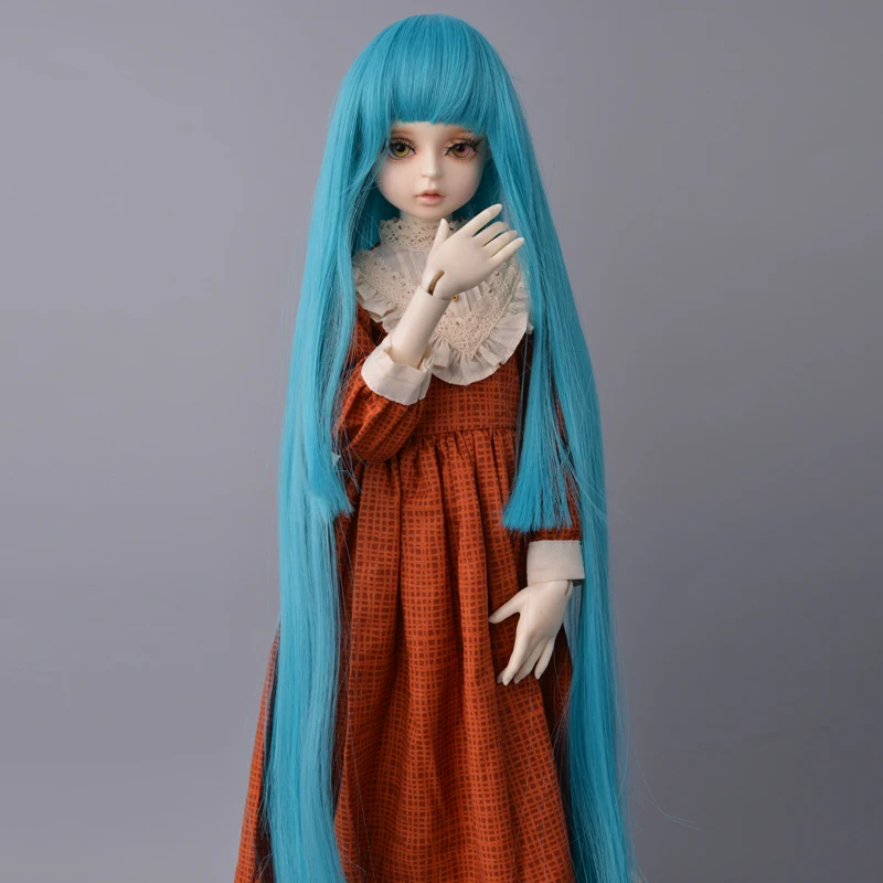 

MUZIWIG DIY Doll Accessories 1/3 1/6 BJD Doll Hair Wig Long Straight Bangs Hair For Girl DIY BJD 1/3 SD Dolls Wigs Accessories