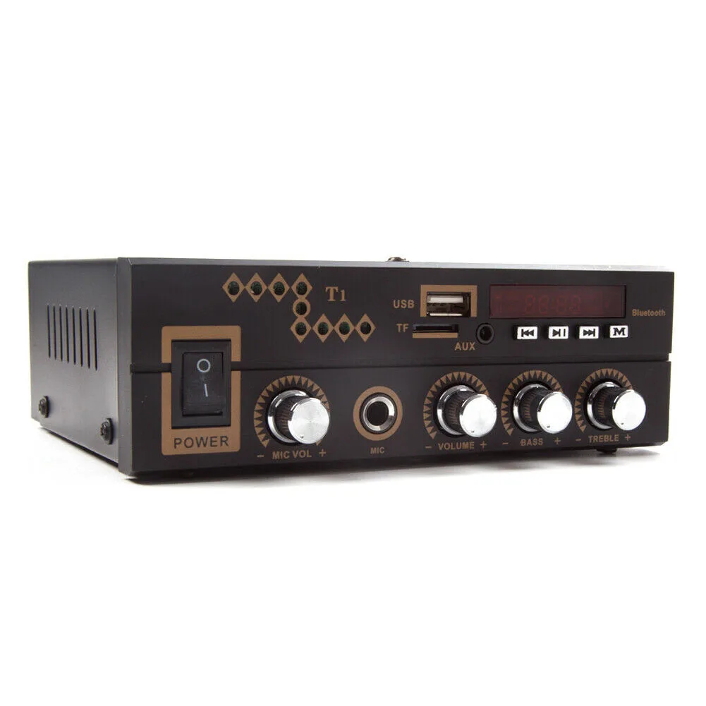 Стерео FM цифровой усилитель USB Металлический Мини Bluetooth HIFI домашний MP3