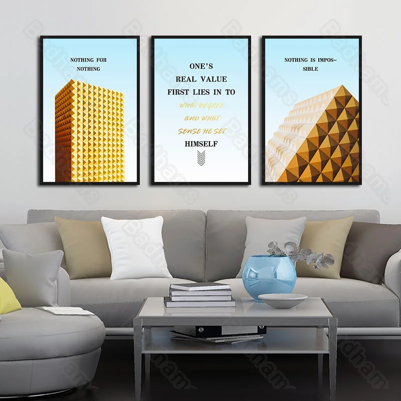 

Frameless Style Abstract Architecture Living Room Decoration Mural Bedroom Dining Hall Corridor Porch Hanging Painting