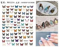 butterfly stickers for nail art accessories beauty nail tips rainbow colors self adhseive nail art decals wg037