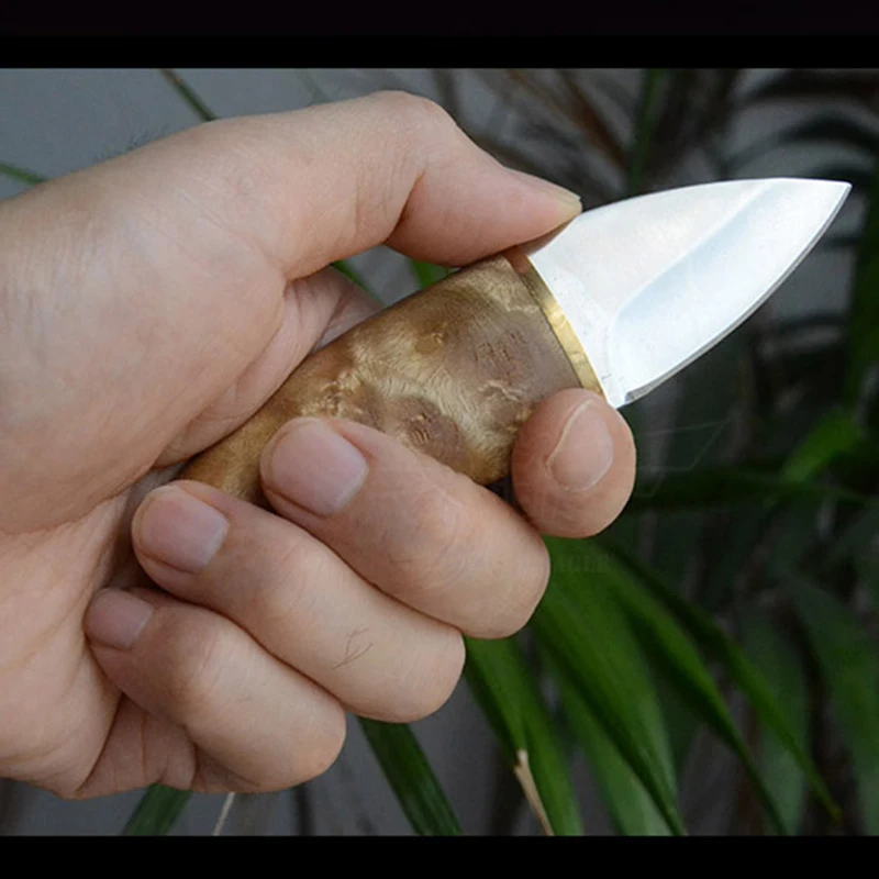 D2 стальной мини-нож с прямым лезвием и деревянной ручкой Ножи EDC инструменты для