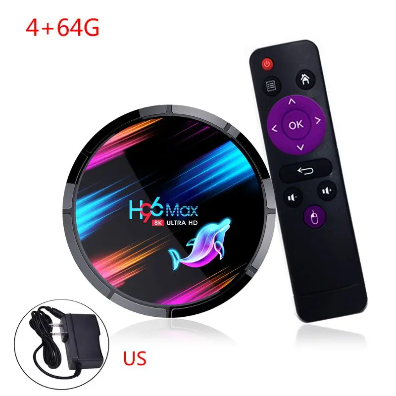 Приставка Смарт ТВ H96 MAX X3 S905X3 2 4G/5G Wifi BT4.0 медиа приставка 4 + 32 ГБ/64 Гб/128 ГБ для