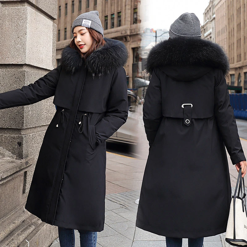 

2020 Fxfurs New cotton-padded jacket with velvet pie overcome medium length style women's loose cotton-padded parker coat