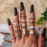 vintage rings set for women boho moon star knuckle finger ring female bohemian gold silver color jewelry accessories