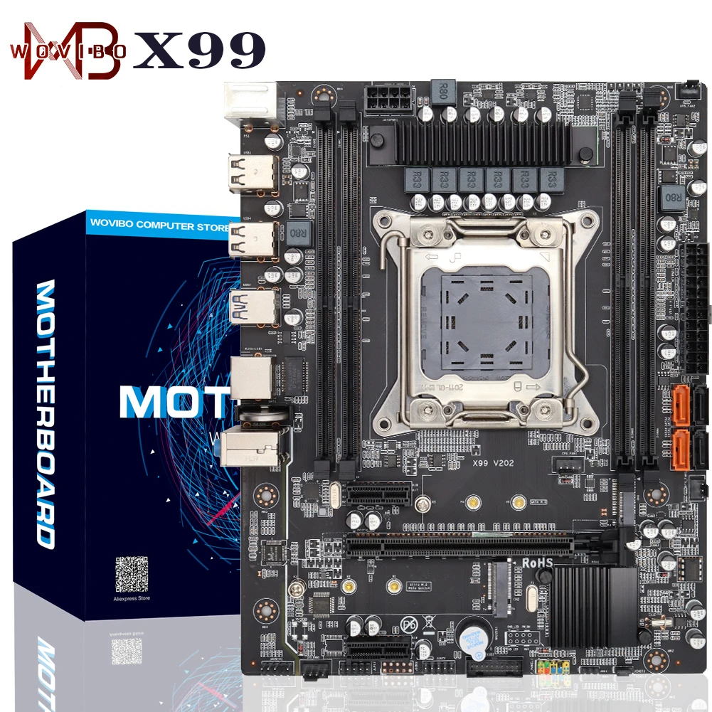 Материнская плата Wovibo X99 DDR4 разъем LGA 2011 -3 для процессора Intel LGA2011 V3 V4 I7 Xeon E5 - купить