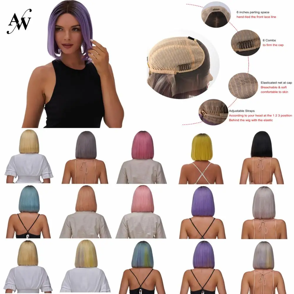 AW 10 ''HD прозрачный Remy парик из человеческих волос предварительно выщипанная