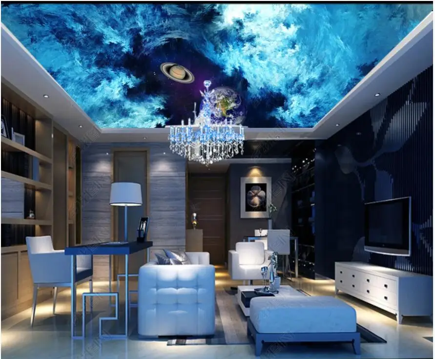 

3d потолочные фрески, фотообои на заказ, фантастический молочный путь, звезда, туманность, гостиная, домашний декор, 3d Настенные обои