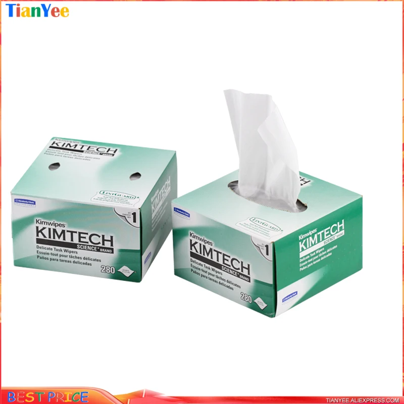 Оптовая цена 280 влажных салфеток KIMTECH Kimwipes волоконная Очищающая бумага